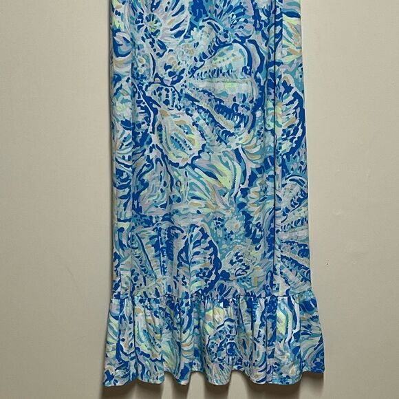 Lilly Pulitzer Clary Maxi Dress-Bennet Blue Salty Seas Girls XL 12-14 Host Pick - Picture 5 of 7